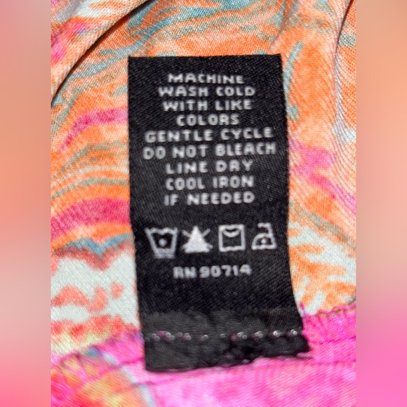 MSK Paisley Print Short Sleeve Collar Midi Dress Women L Unique Art To Wear‎ NEW - Picture 7 of 10